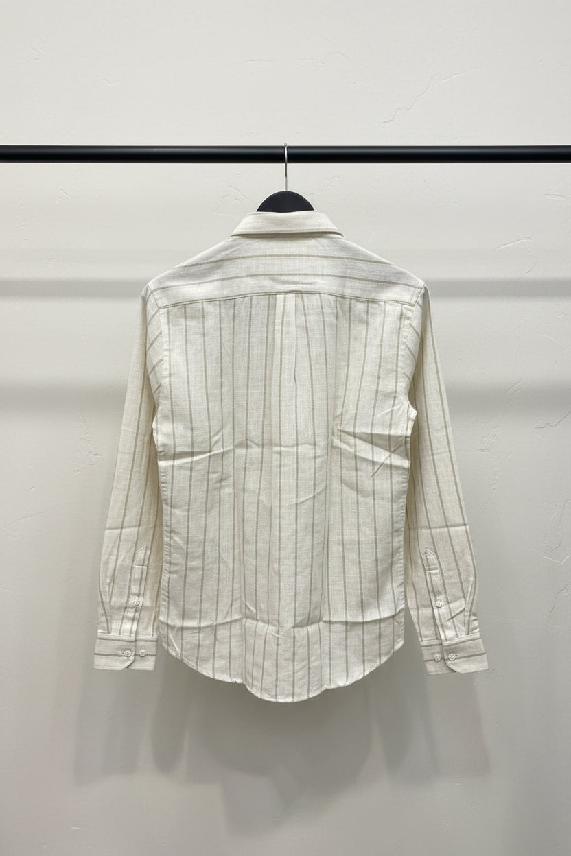 Men's BACCI PREMIUM Off-White Striped Full Sleeve Casual Shirt