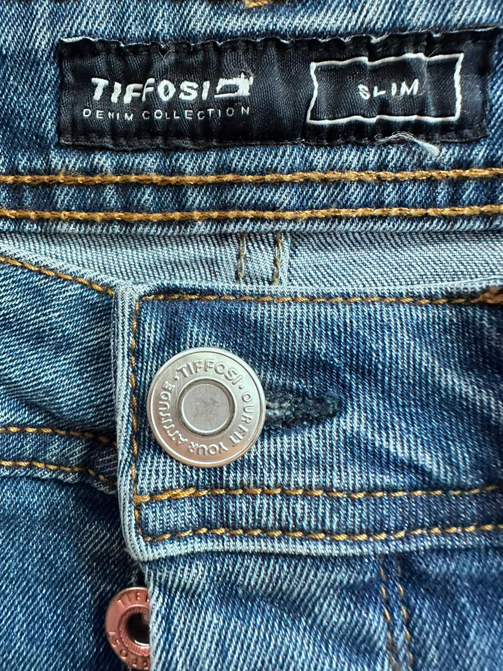 Tiffosi Men's Blue Distressed Slim Fit Denim Shorts