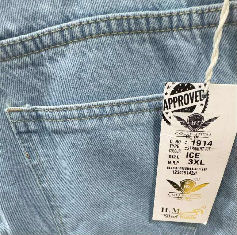 H.M Silver Niddle Light Blue Straight Fit Denim Jeans