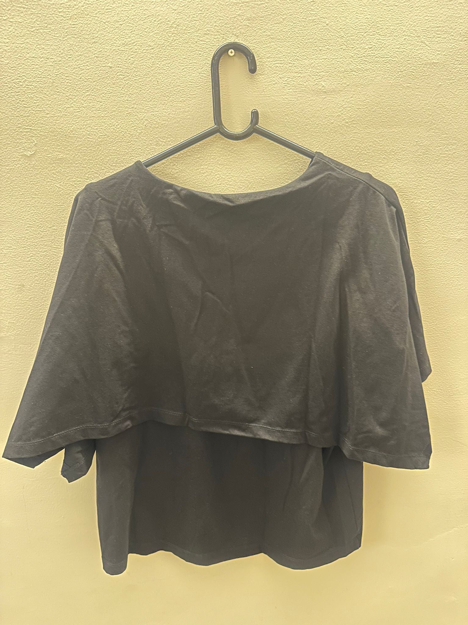 FEMMELLA Women's Black Layered Short Sleeve Top