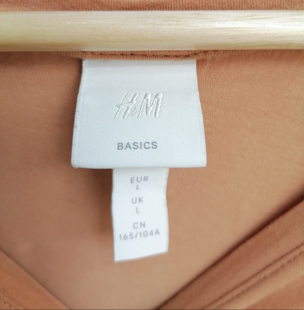 H&M Basics Women's Tan Short Sleeve T-Shirt