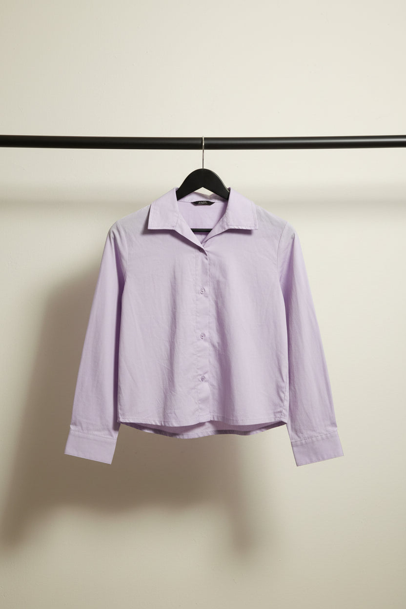 Women's Lavender Full Sleeve Collared Shirt