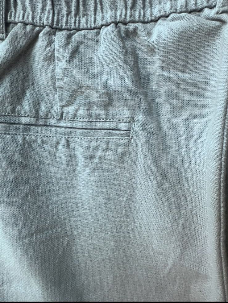 LEE ACTION Men's Light Grey Linen Lycra Comfort Fit Trousers