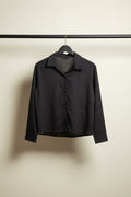Women's Black Full Sleeve Collared Shirt