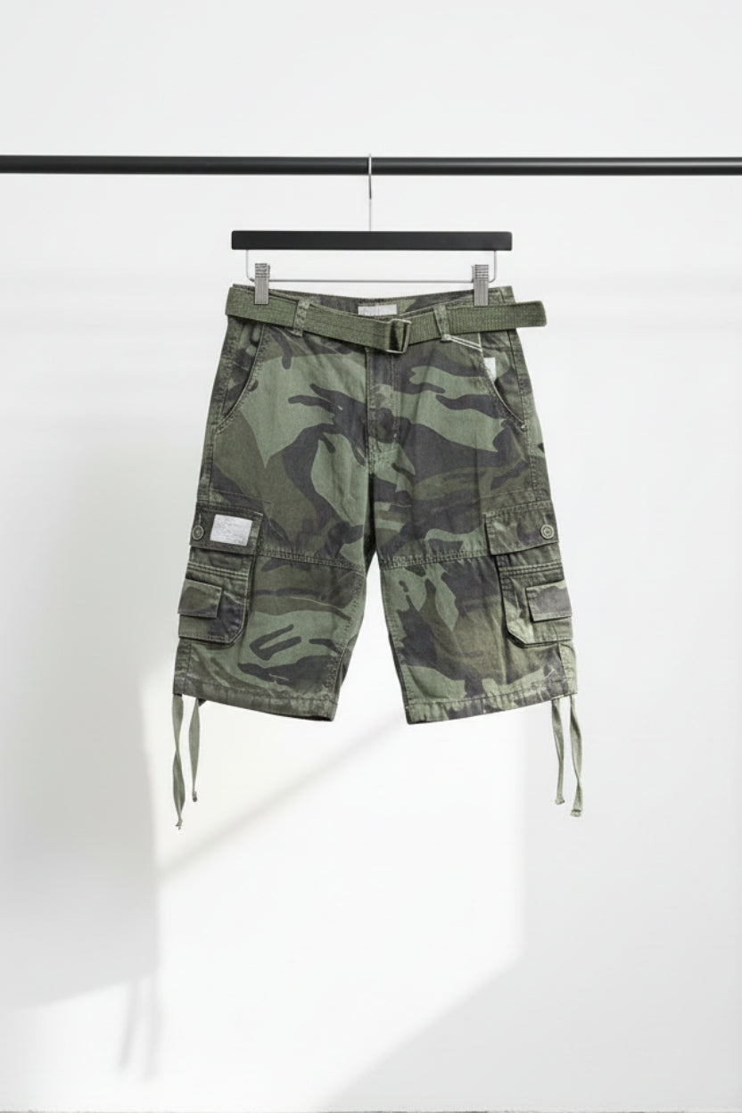 Men's Style & Focus Camouflage Cargo Shorts with Belt
