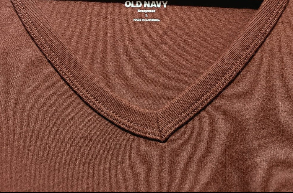 Old Navy Women's Brown V-Neck Short Sleeve T-Shirt