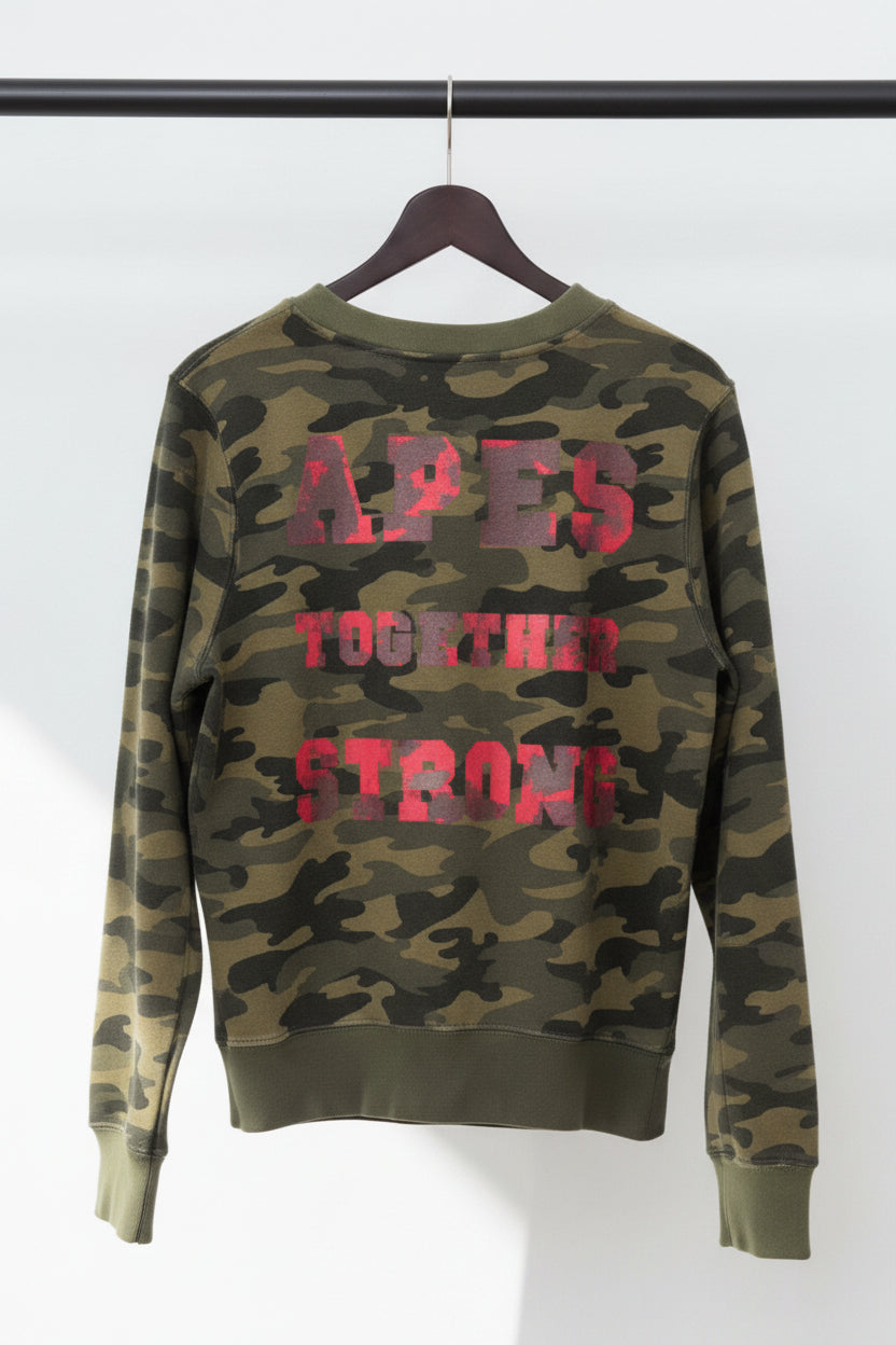 A Bathing Ape Camouflage Sweatshirt with Pink Logo