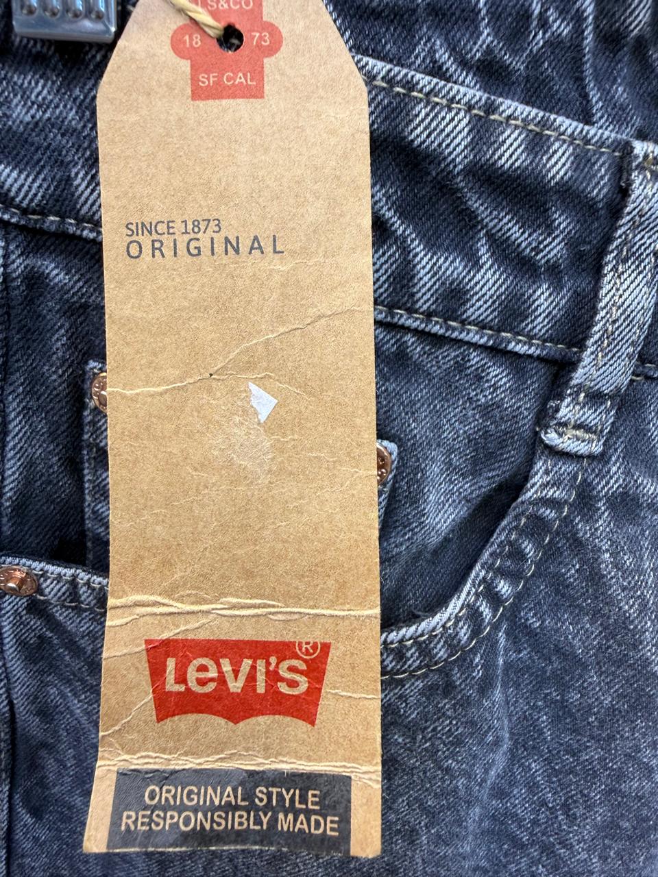 Levi's 519 Original Style Black Acid Wash Straight Fit Jeans