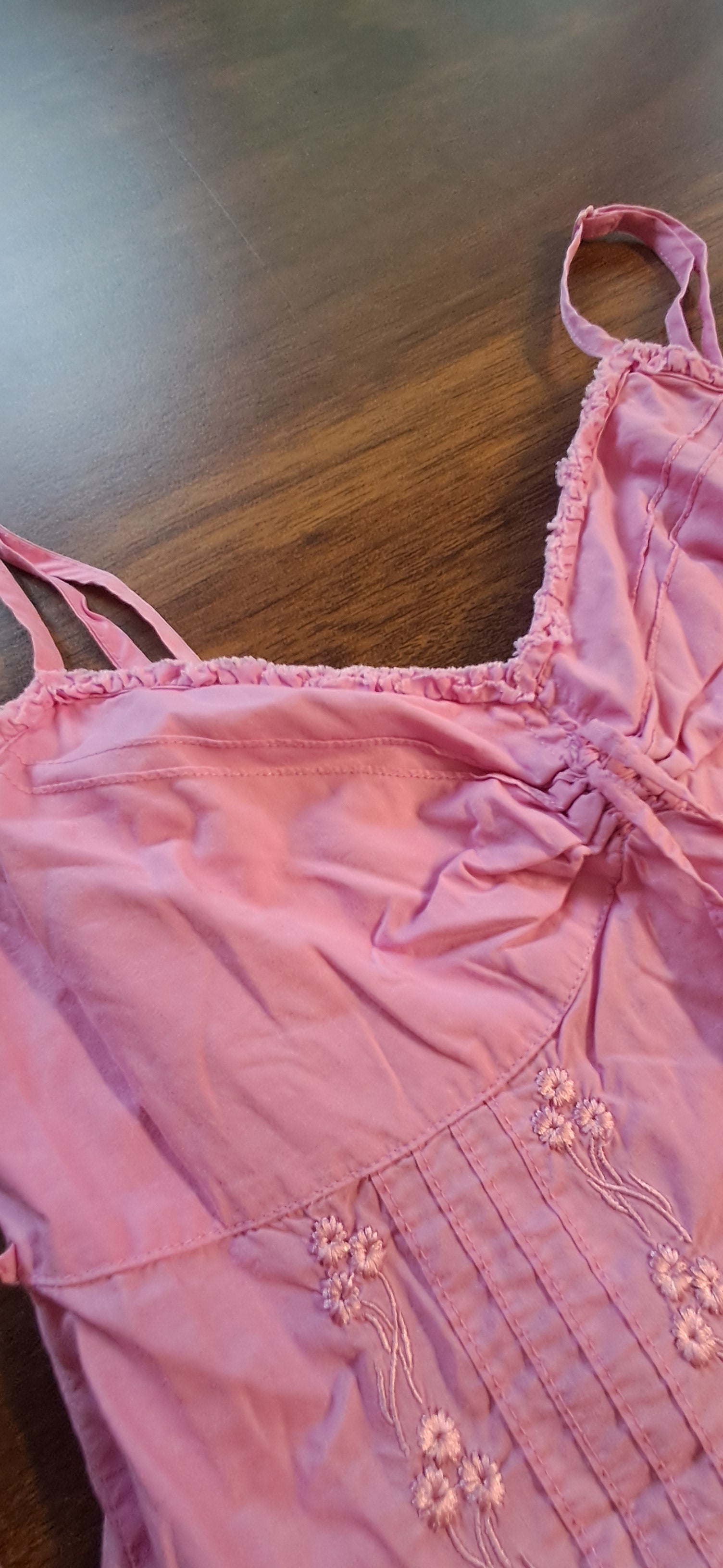 Esprit Pink Embroidered Ruffled Cami Top