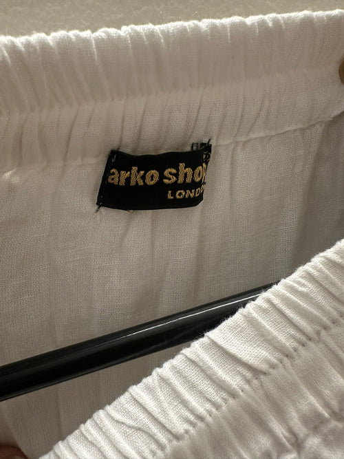 Arko Shop London White Linen Blend Yoga Pant