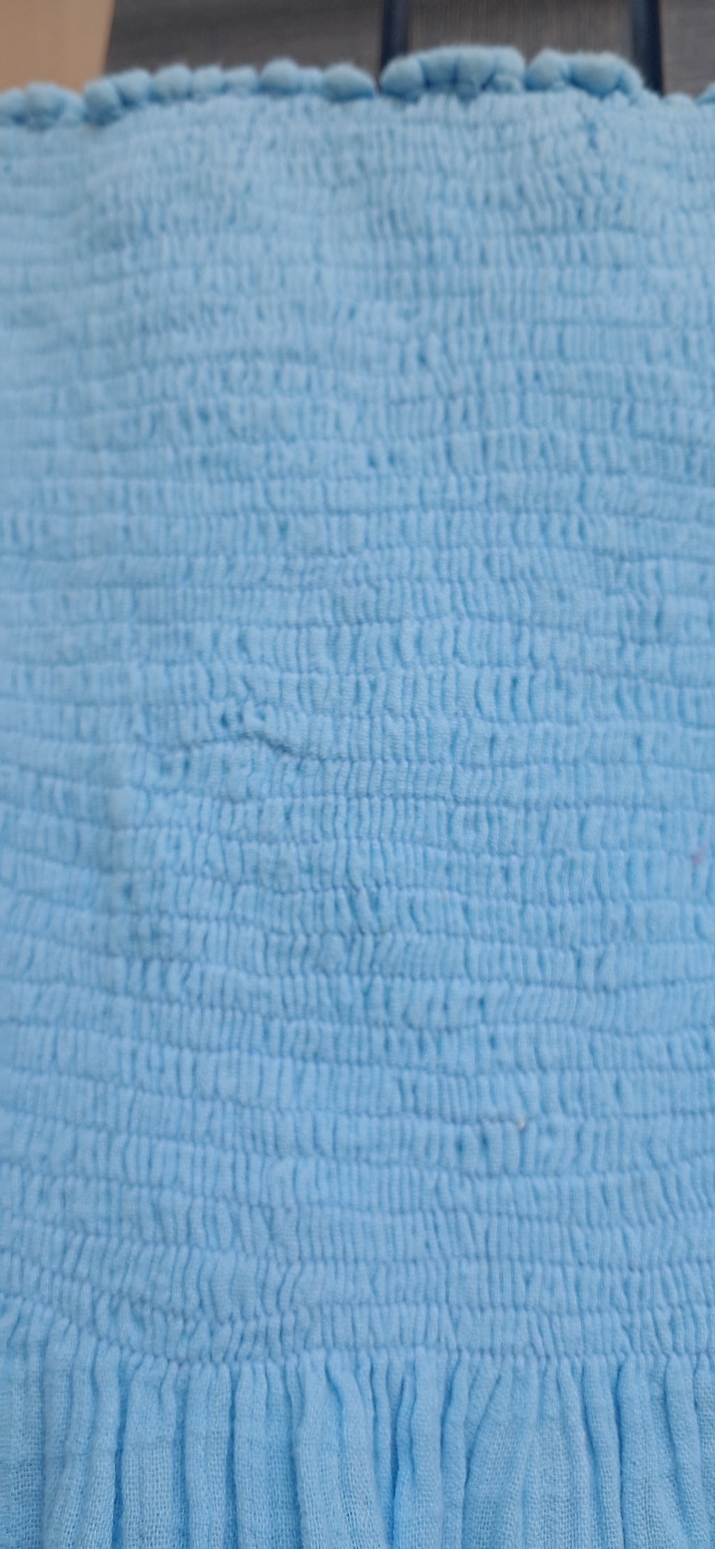 Alankriti By Tanu Sky Blue Smocked A-Line Midi Dress