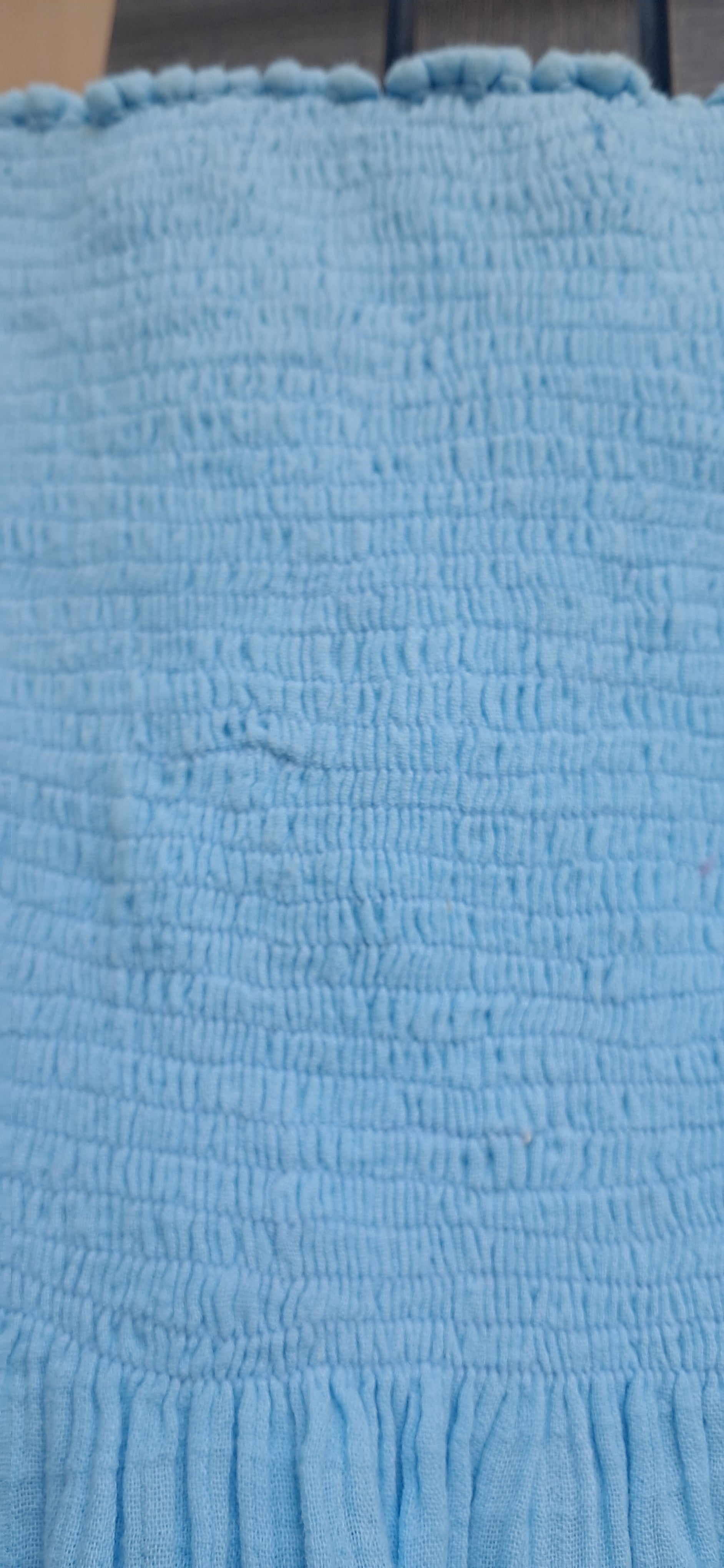 Alankriti By Tanu Sky Blue Smocked A-Line Midi Dress