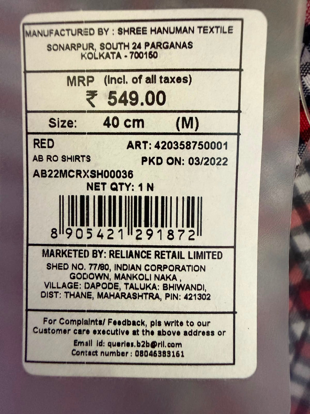 ROXTAR  Red Plaid Short Sleeve Casual Shirt
