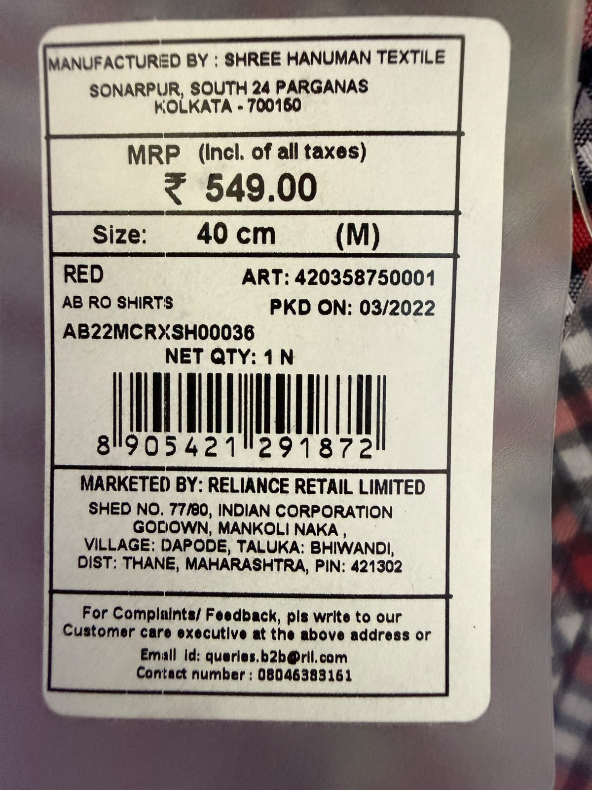 ROXTAR  Red Plaid Short Sleeve Casual Shirt