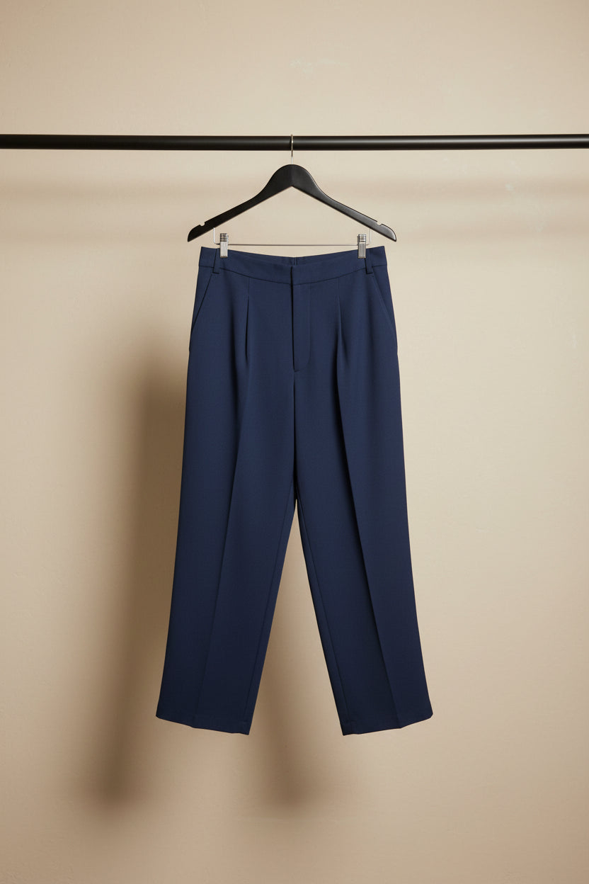Navy Blue Tailored Trousers for Women