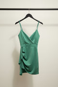 Women's Green V-Neck Ruffled Top