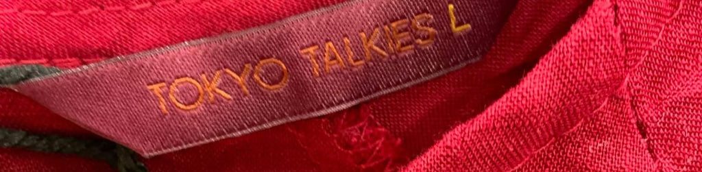 TOKYO TALKIES Women's Red Embroidered 3/4 Sleeve Top