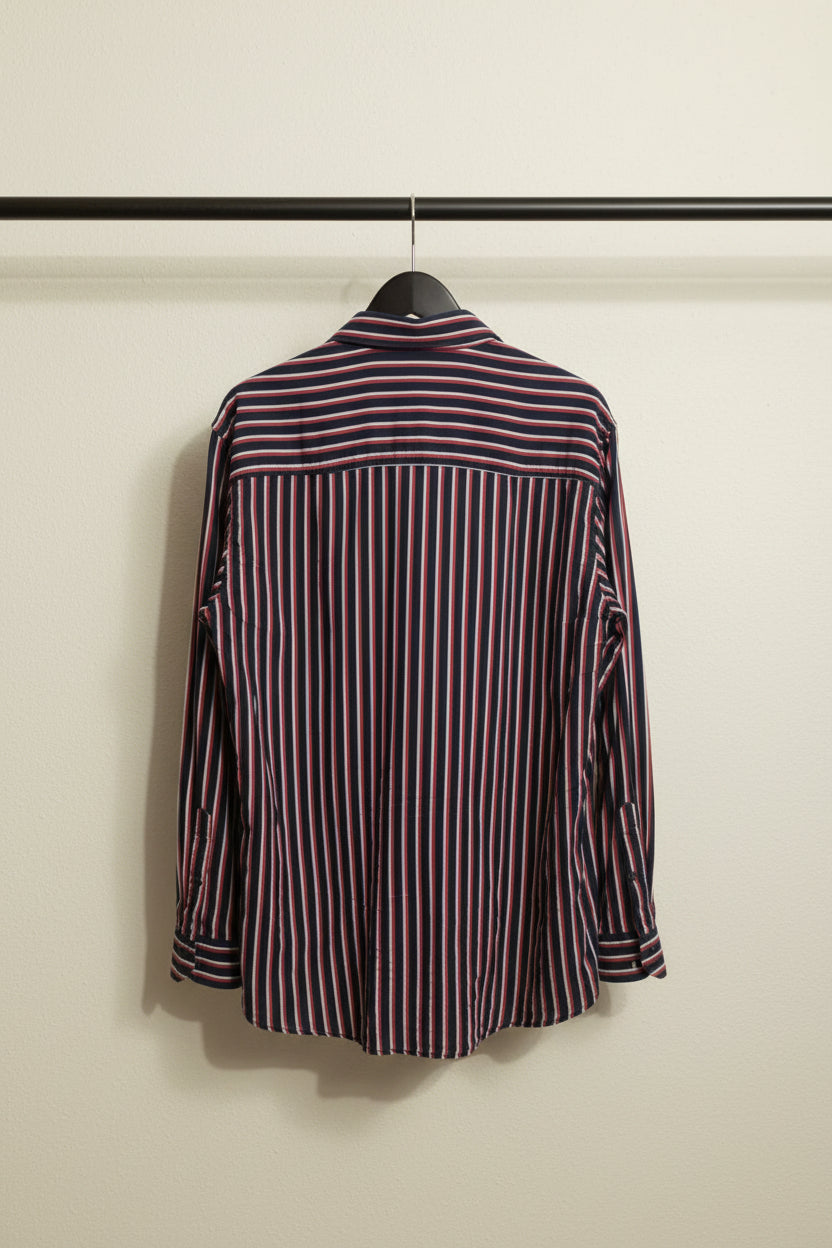GO YOUNG Men's Multicolor Striped Long Sleeve Casual Shirt