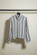 Multicolor Striped Long Sleeve Collared Top