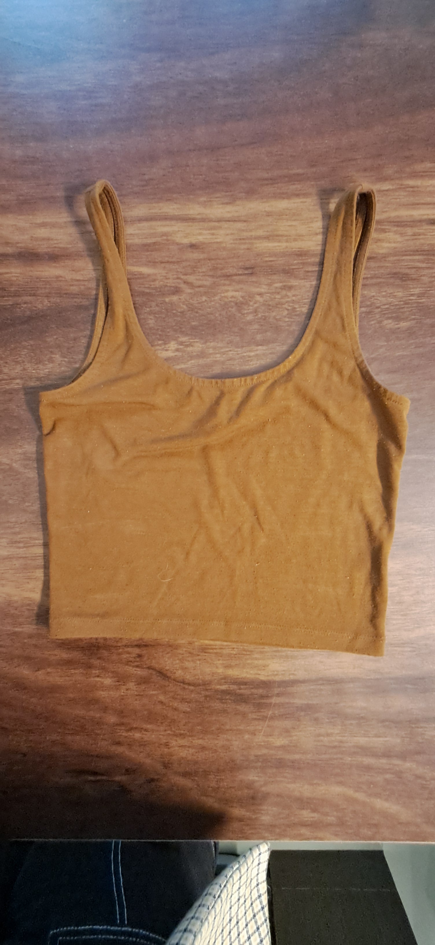 Forever 21 Women's Brown Cotton Spandex Crop Tank Top