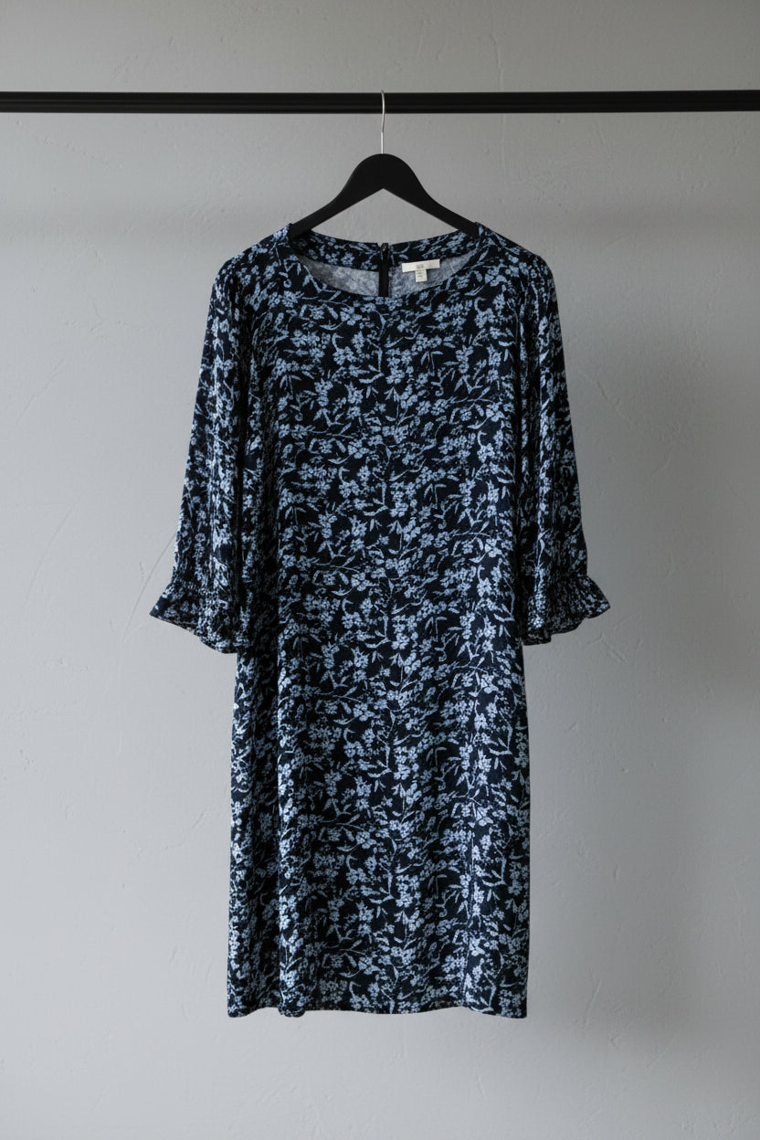 Women's Floral Print 3/4 Sleeve Midi Dress