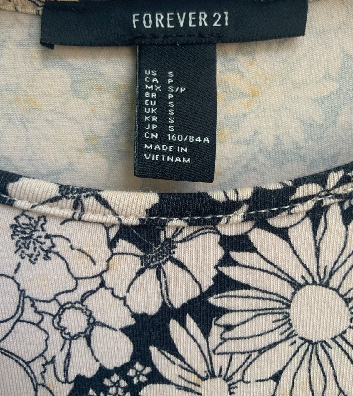 Forever 21 Black & Beige Floral Mini Dress