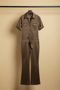 Sinequanone Brown Collared Short Sleeve Jumpsuit