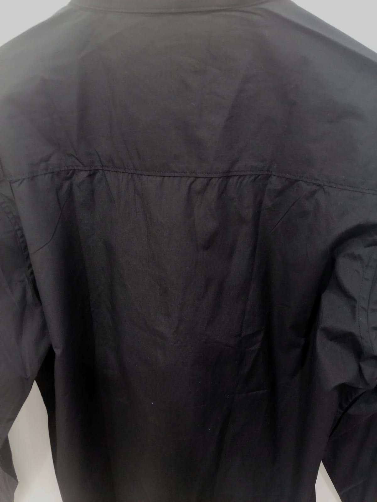 Highlander Men's Black Mandarin Collar Long Sleeve Casual Shirt