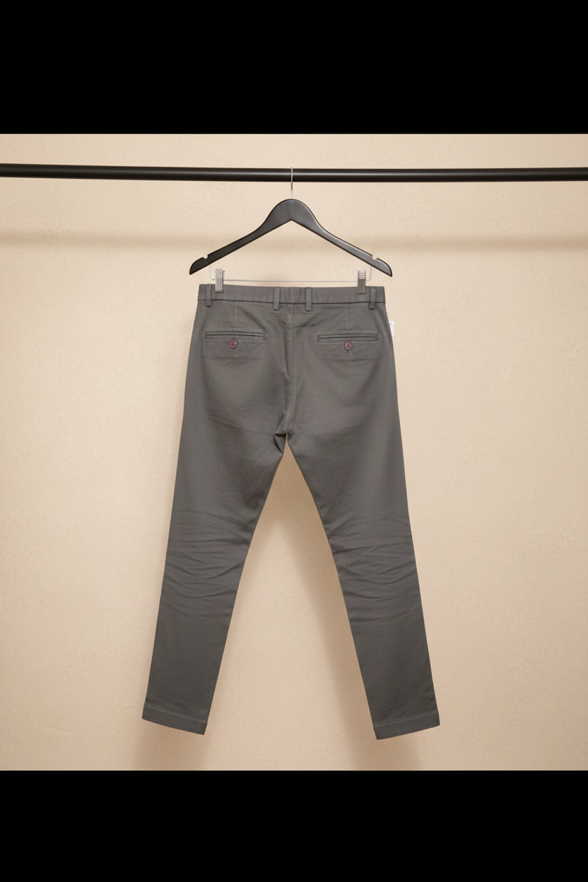 MICHAEL JOHN Men's Grey Slim Fit Chinos