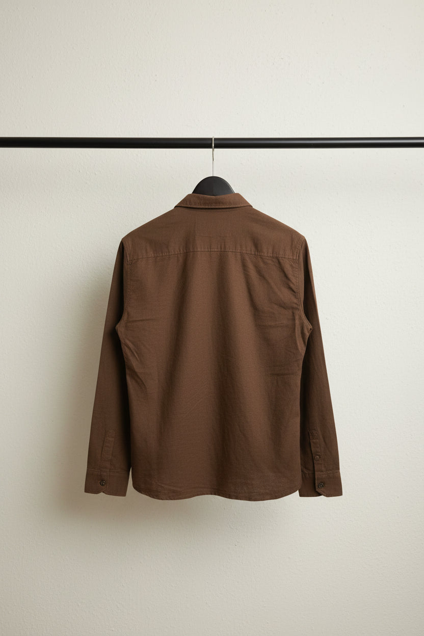 Lacoste Men's Brown Regular Fit Long Sleeve Shirt