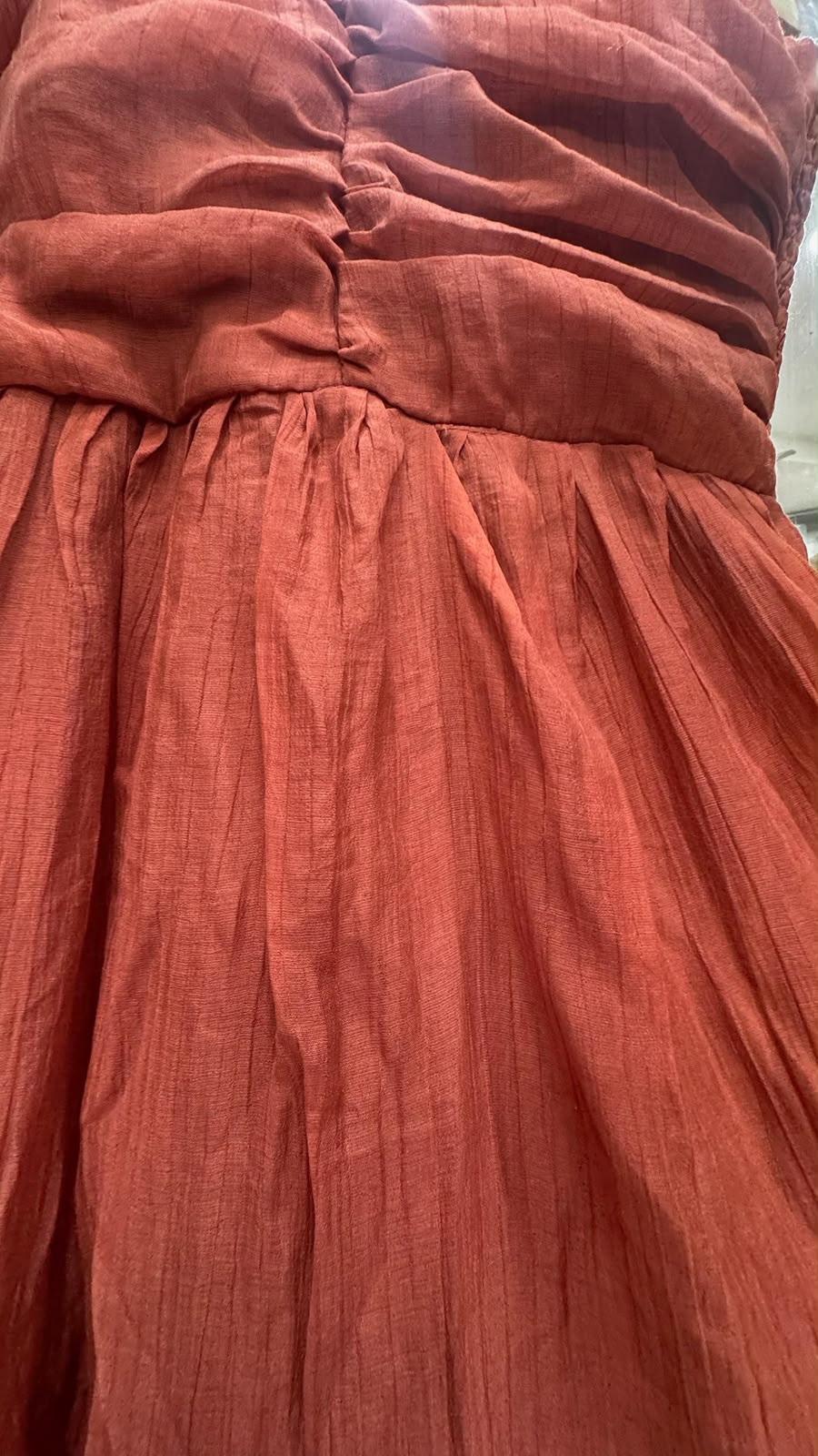 Women's Rust Orange Smocked Tiered Maxi Dress