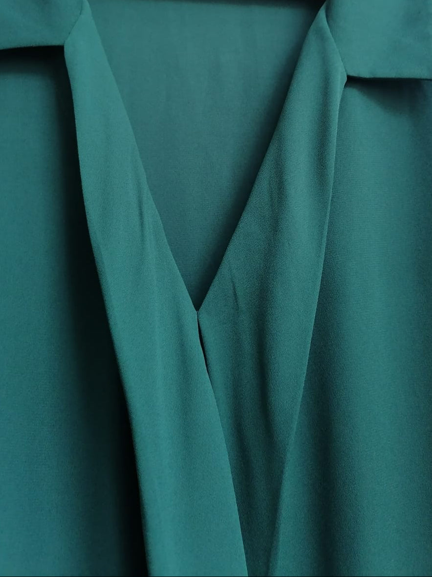 M&S COLLECTION Women's Emerald Green Wrap Blouse