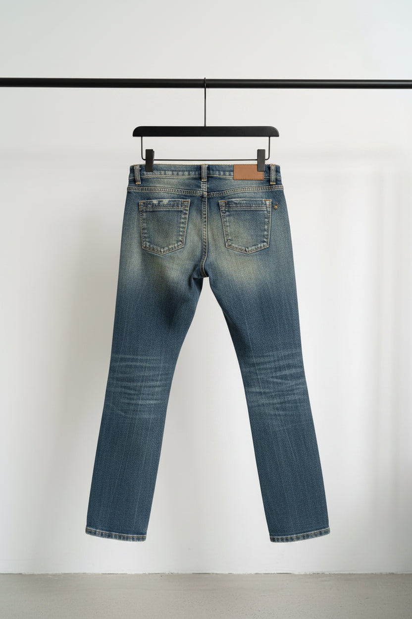 ZARA Premium Wash Distressed Straight Leg Jeans