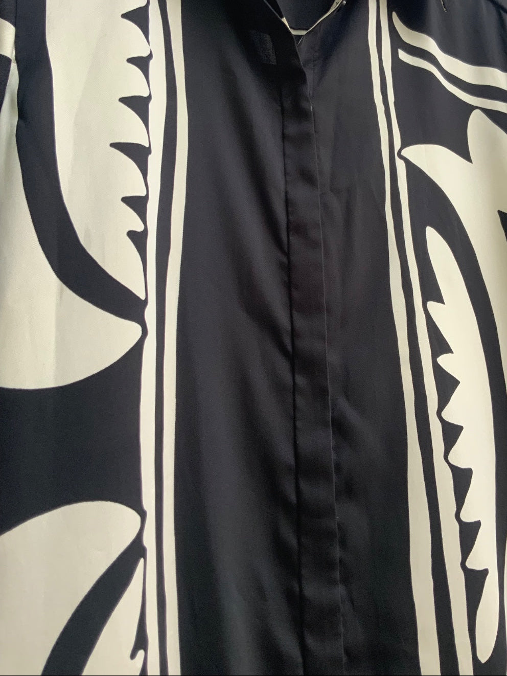 MNG Black & White Abstract Print Shirt Dress