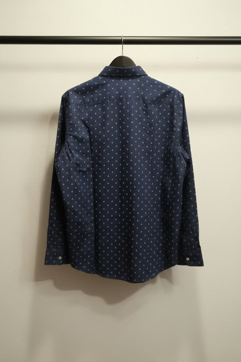 ROXTAR Men's Navy Blue Printed Full Sleeve Casual Shirt