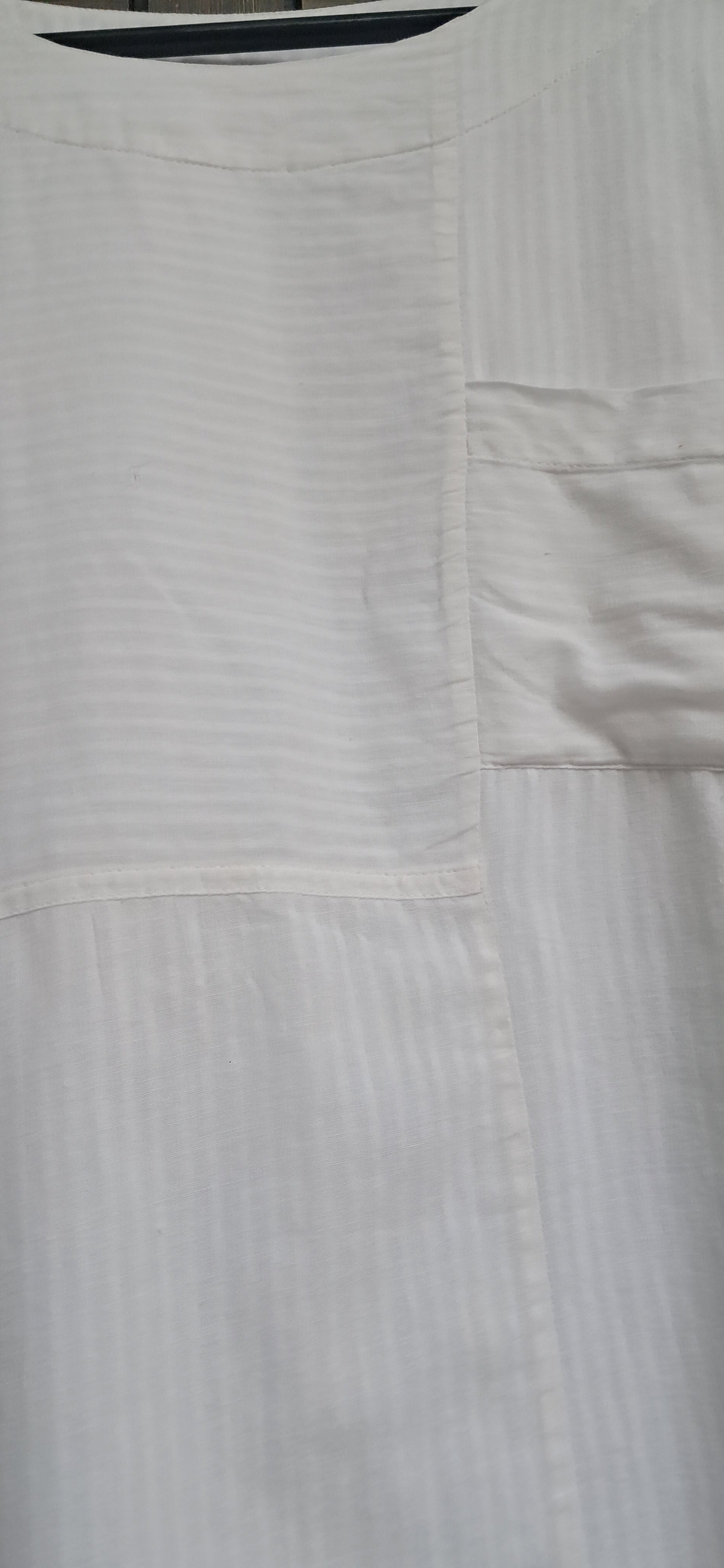 Anokhi White Cotton Tunic Top with Pocket