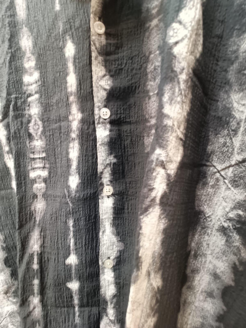 BEGINS Men's Grey Tie-Dye Long Sleeve Casual Shirt