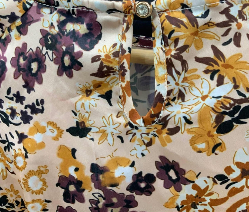 OUTRYT Women's Multicolor Floral Print Long Sleeve Top