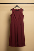 Femina Flaunt Maroon Sleeveless Jumpsuit