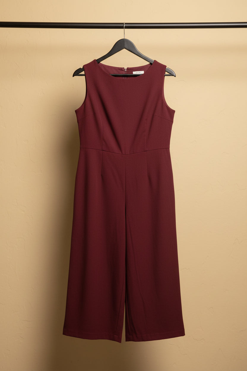 Femina Flaunt Maroon Sleeveless Jumpsuit