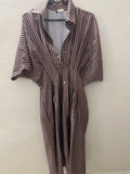 Kaftan.ae Striped Button-Front Kaftan Dress