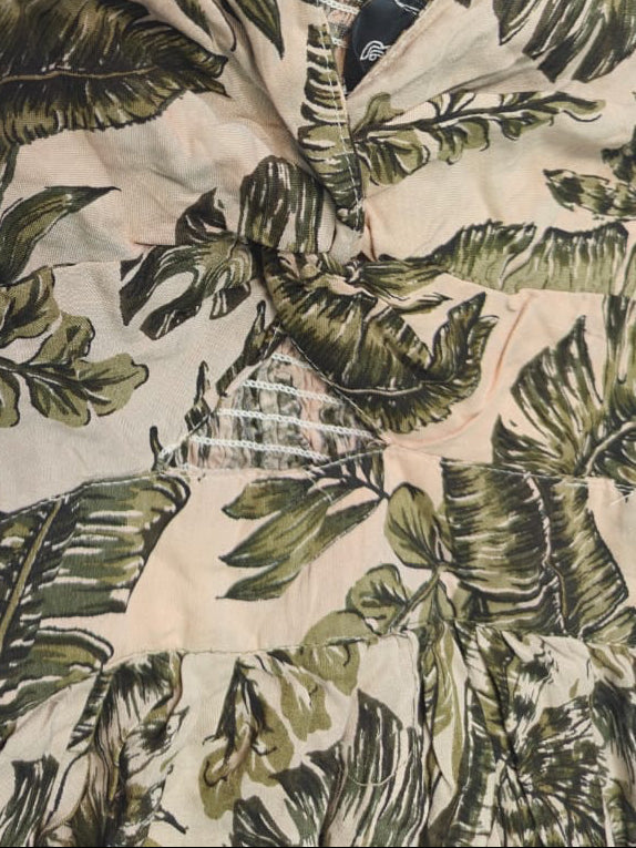 ANGIE Women's Tropical Leaf Print Peplum Camisole Top