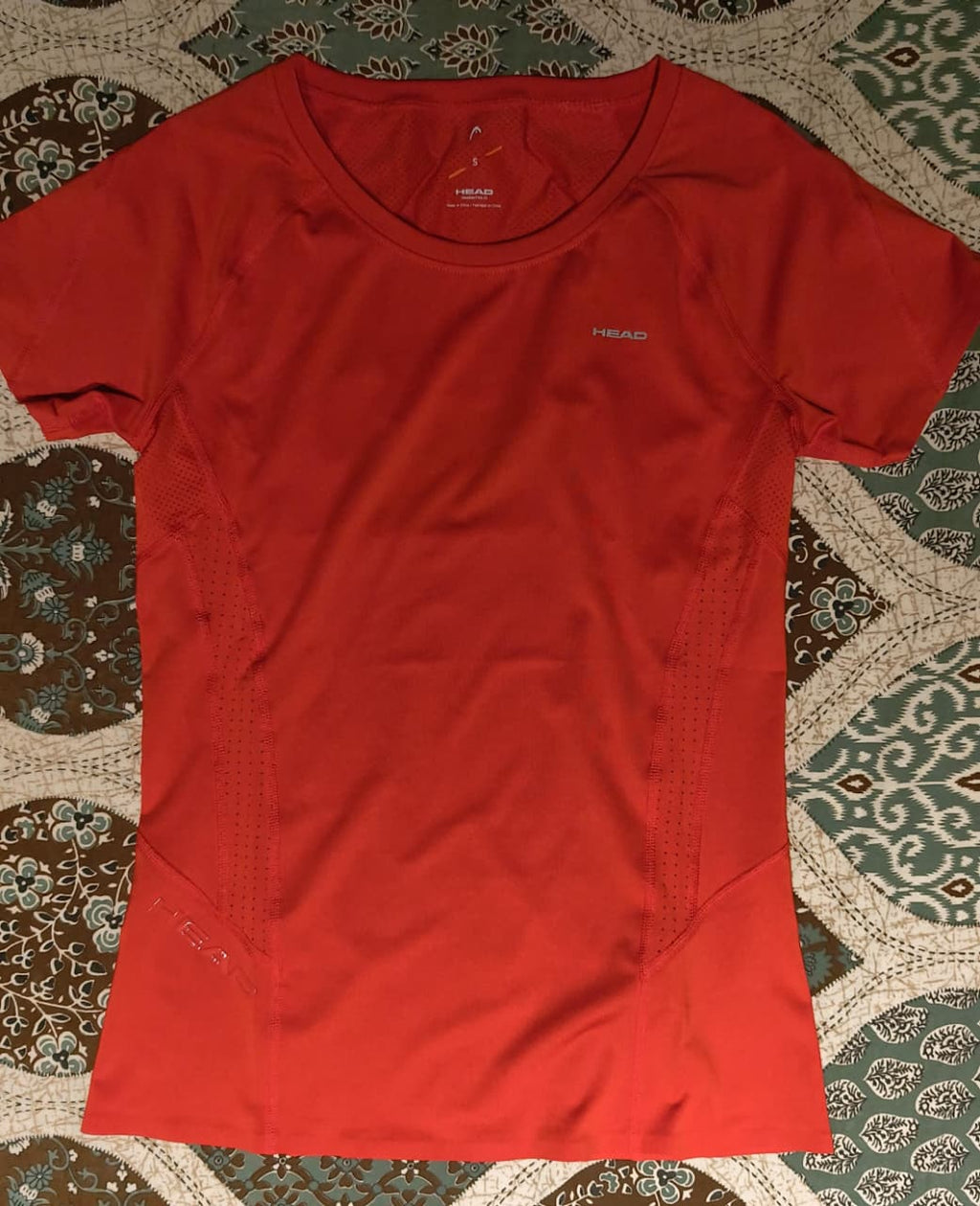 HEAD Women's Red Activewear T-Shirt with Cutouts