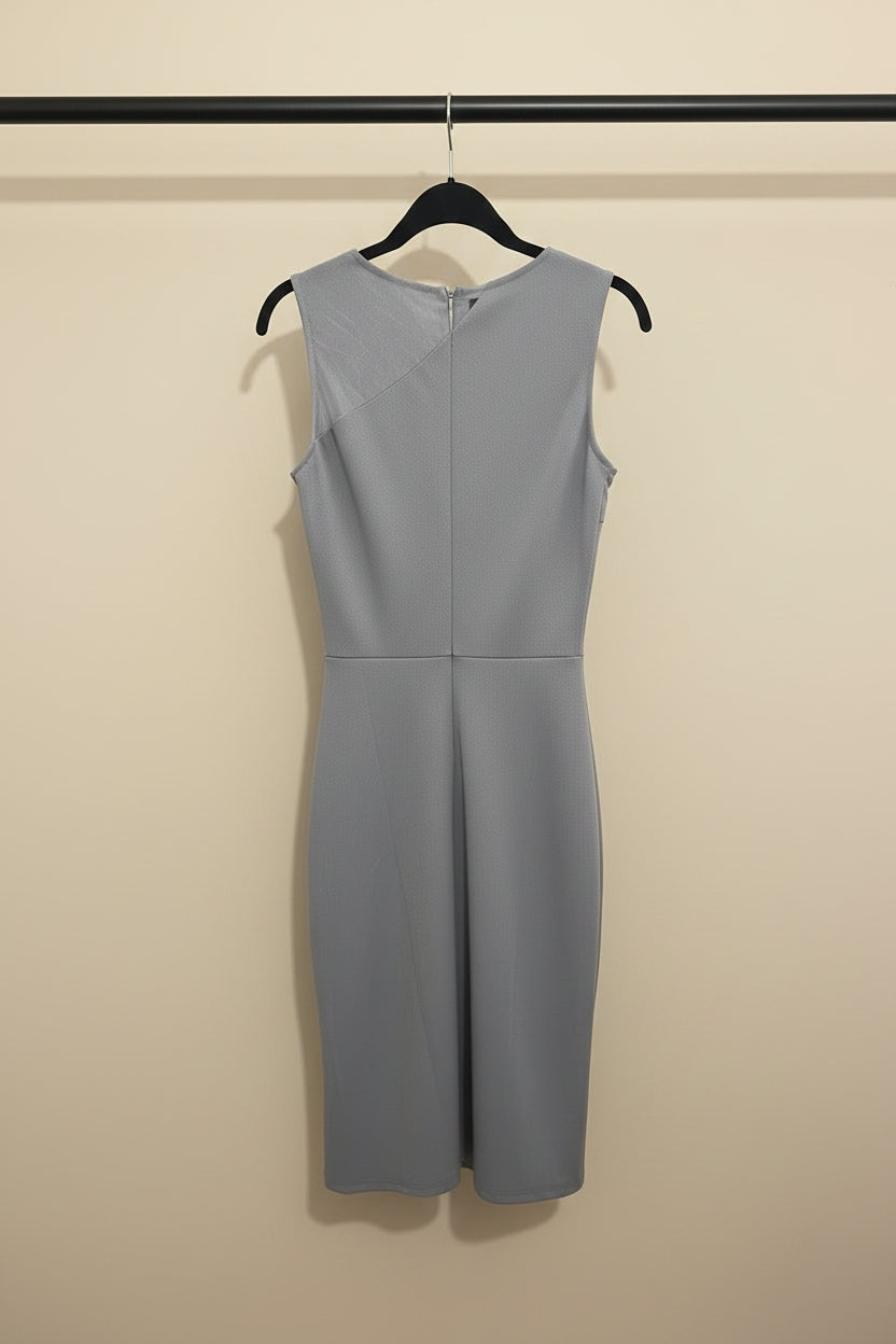 KAZO Grey Embellished Sleeveless Bodycon Midi Dress