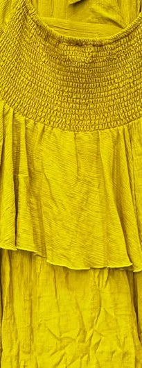 Women's Mustard Yellow Halterneck Tiered Maxi Dress
