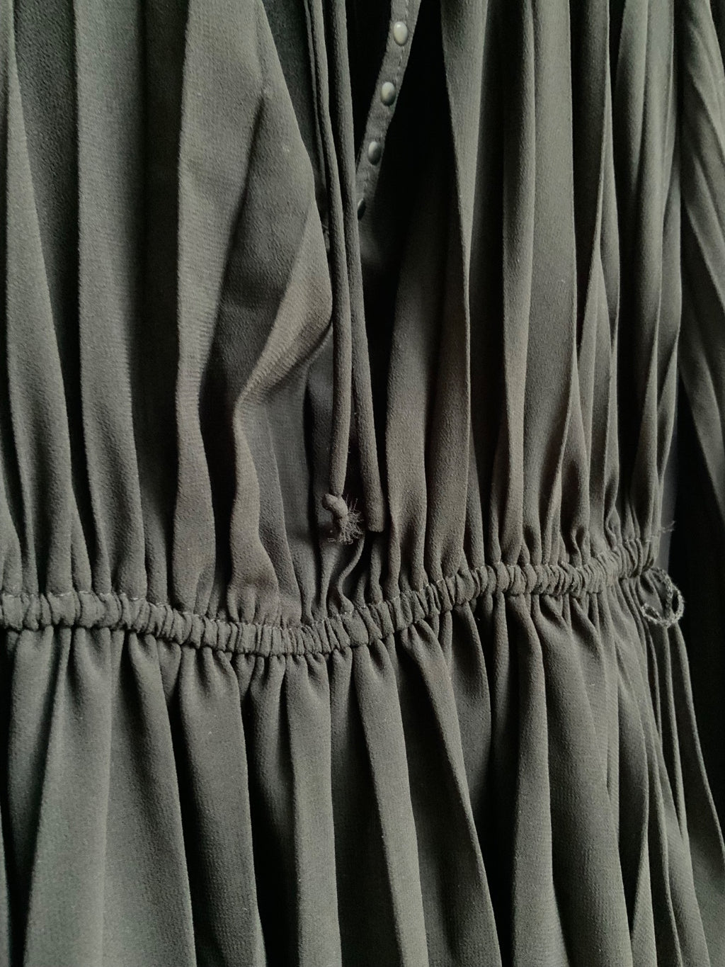 Zara Black Pleated Long Sleeve Mini Dress