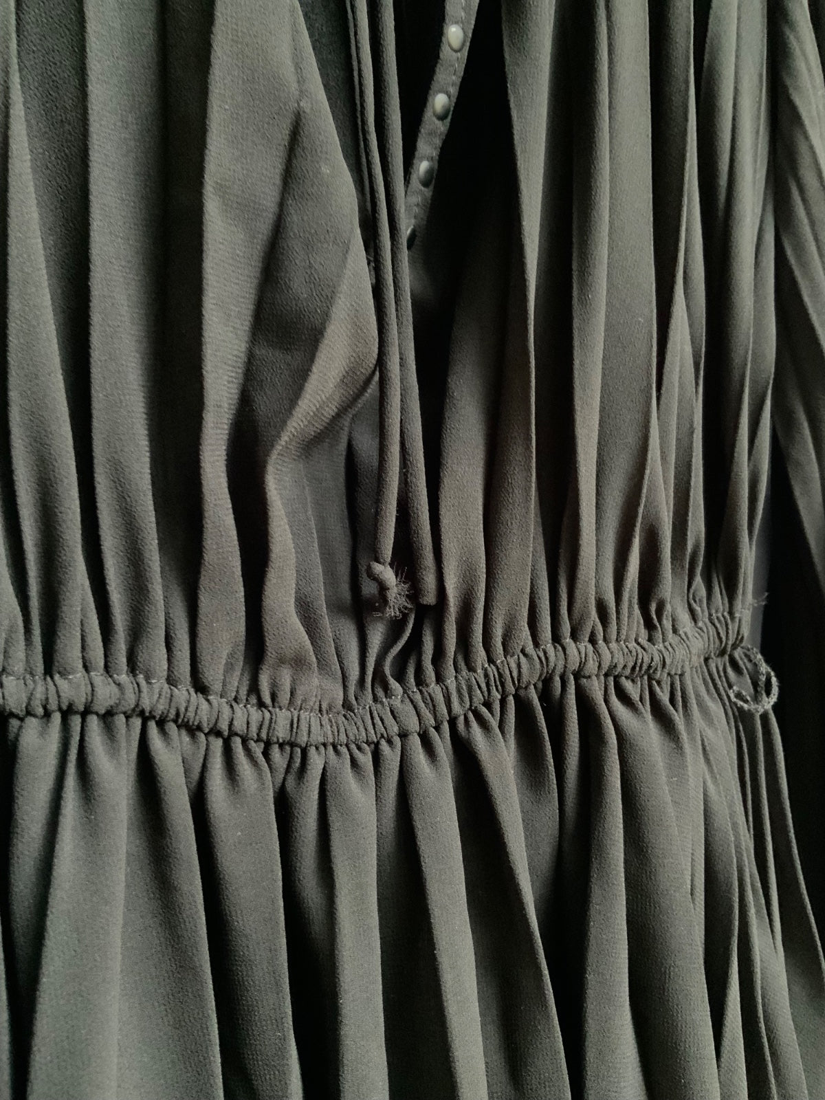 Zara Black Pleated Long Sleeve Mini Dress