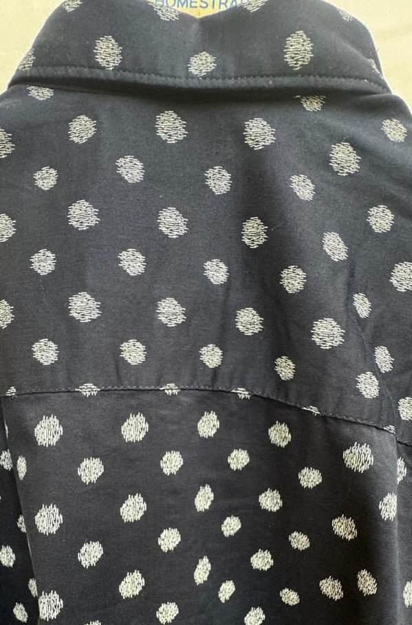 Men's BEINGFIT Navy Blue Polka Dot German Fit Casual Shirt