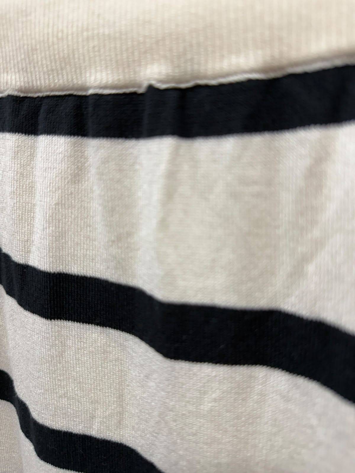 Women's Black and Off-White Striped Knit Midi Skirt