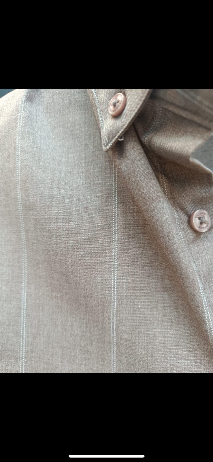 Men's Brown Striped Long Sleeve Casual Shirt